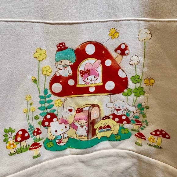 NWT | Box Lunch Exclusive | Hello Kitty and Friends |  White Cream Hoodie | XL 🍄 - Picture 6 of 14